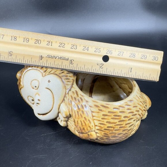 Vintage Ceramic Monkey Votive Candle Holder Small Planter Flower Pot Decor VTG - Picture 3 of 11